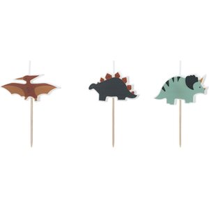 Birthday candles Dinosaurs, 3 cm, mix 1pkt/3pc