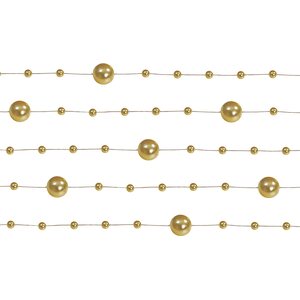 Pearl garlands, gold, 1.3m 1pkt/5pc