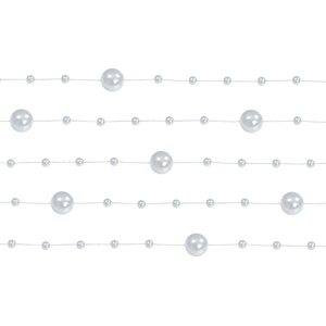 Pearl garlands, silver, 1.3m 1pkt/5pc