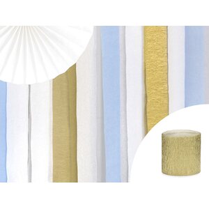 Crepe streamer, 5cm/10m, gold 1pkt/4pc