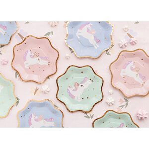 Unicorn plates, mix, 18x18 cm 1pkt/6pc