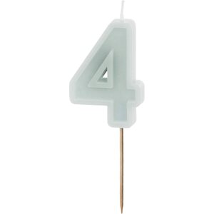 Birthday candle Number 4, light mint, 6 cm