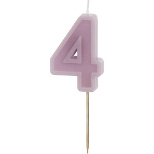 Birthday candle Number 4, violet, 6 cm