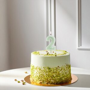 Birthday candle Number 2, green, 6 cm