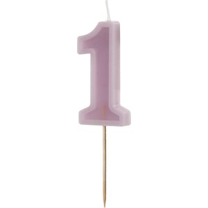 Birthday candle Number 1, violet, 6 cm