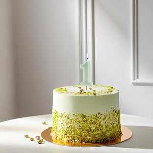 Birthday candle Number 1, green, 6 cm