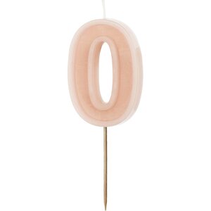 Birthday candle Number 0, dusty rose, 6 cm