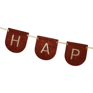 Felt Banner, Happy Birthday, brown, 3m