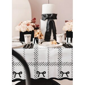 Tablecloth with bows, color mix, 180x120 cm