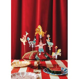 Circus Cupcake Toppers, 9-11.5 cm, mix 1pkt/6pc.