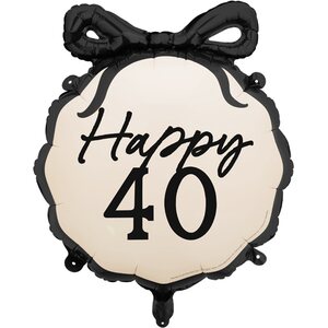 Foil Balloon Pill Happy 40, 47.5x45 cm, mix