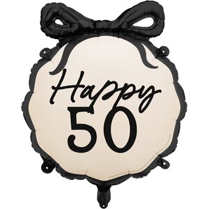 Foil Balloon Pill Happy 50, 47.5x45 cm, mix