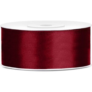 Satin Ribbon, deep red, 25mm/25m
