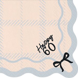 Happy 60 Napkins, 33x33 cm, mix  1pkt/12pc.