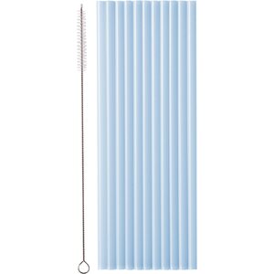 Plastic straws, 23 cm, light blue  1pkt/12pc.