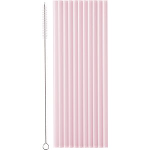 Plastic straws, 23 cm, pink  1pkt/12pc.