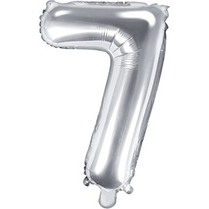 Foil Balloon Number ''7'', 35cm, silver