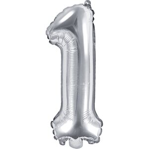 Foil Balloon Number ''1'', 35cm, silver