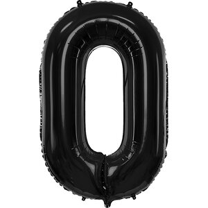 Foil Balloon Number ''0'', 86cm, black