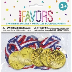 5 WINNER MEDALS FAVORS