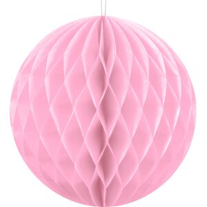 Paperinen kennopallo, vaaleanpunainen, 10 cm