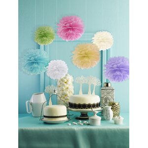 Tissue paper Pompom, white, 25cm