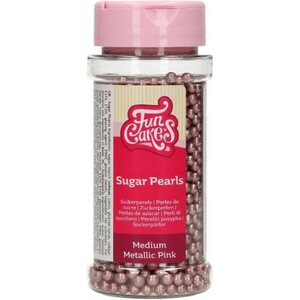FunCakes sokerihelmi medium metallinhohtovaaleanpunainen 80 g