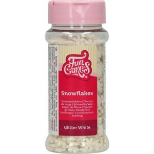 FunCakes glitter-lumihiutaleet valkoinen 50 g