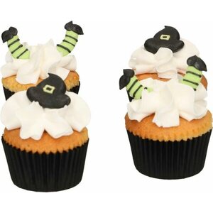 FunCakes sokerikoriste noidan hattu ja jalat 18 kpl