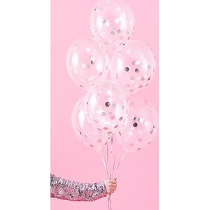 Konfettipallo hopea 30 cm 6 kpl/pkt