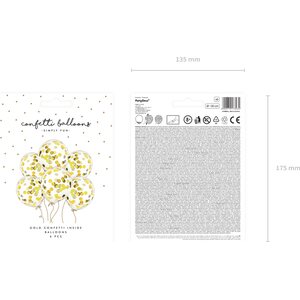 Confetti balloons - circles, 30cm, gold: 1pkt/6pc.