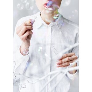 Soap bubbles Heart, white:  1pkt/48pc.