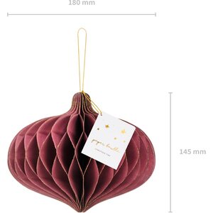 Paperikenno-ovaali tummanpunainen magneettikiinnityksellä, 16 x 15 cm