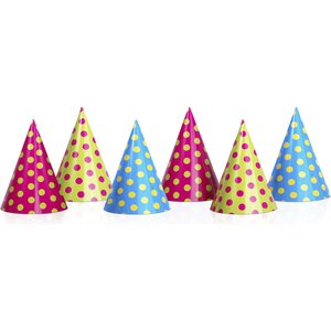 Juhlahatut dots, värisekoitus, 16 cm 6 kpl/pkt