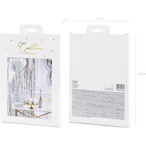 Party curtain, silver, 90 x 250cm