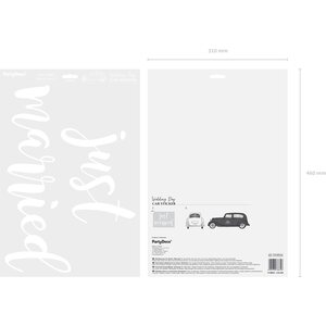 Wedding day car sticker - Just married, 33x45cm