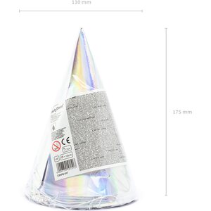 Juhlahatut, iridescent, 16 cm 6 kpl/pkt