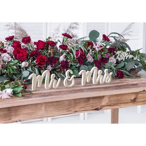 Puiset kirjaimet Mr & Mrs glitterkulta 50 x 10 cm