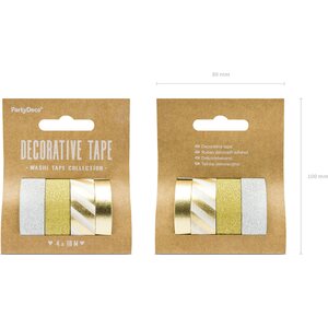 Decorative tape, mix 1pkt/4pc.