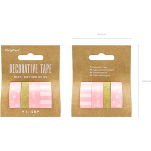 Decorative tape, mix 1pkt/4pc.