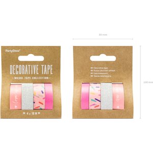 Koristeluteippi, pinkkimix, 4 kpl/pkt