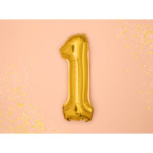 Foil Balloon Number 1, 35cm, gold