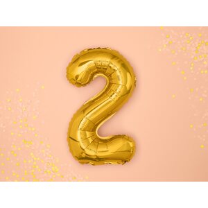 Foil Balloon Number 2, 35cm, gold