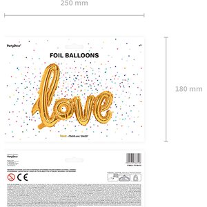 Foliopallo Love kulta 73 x 59 cm