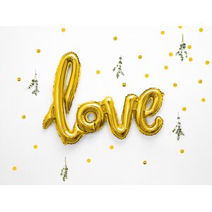 Foliopallo Love kulta 73 x 59 cm