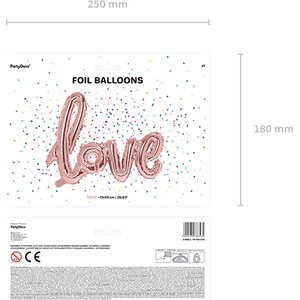 Foliopallo Love 73 x 59 cm ruusukulta