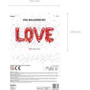 Kirjainfoliot Love 140 x 35 cm punainen
