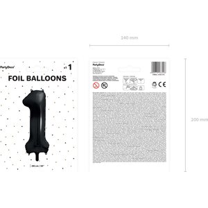 Numerofoliopallo 1 musta 86 cm