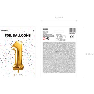 Foil Balloon Number ''1'', 86cm, gold