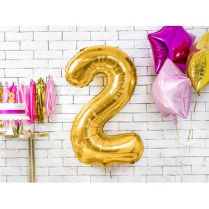 Foil Balloon Number ''2'', 86cm, gold